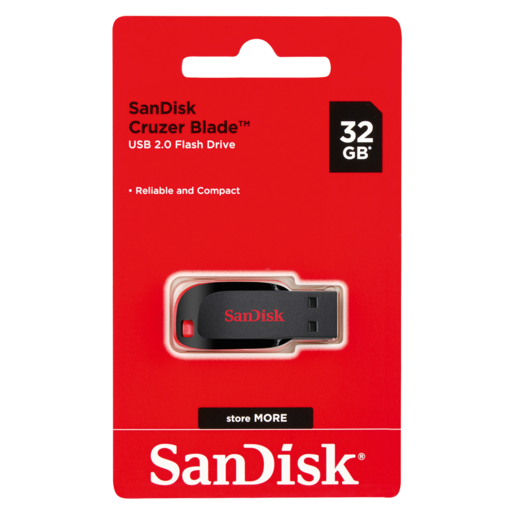 SanDisk 32GB Flash Drive Cruzer Blade USB 2.0