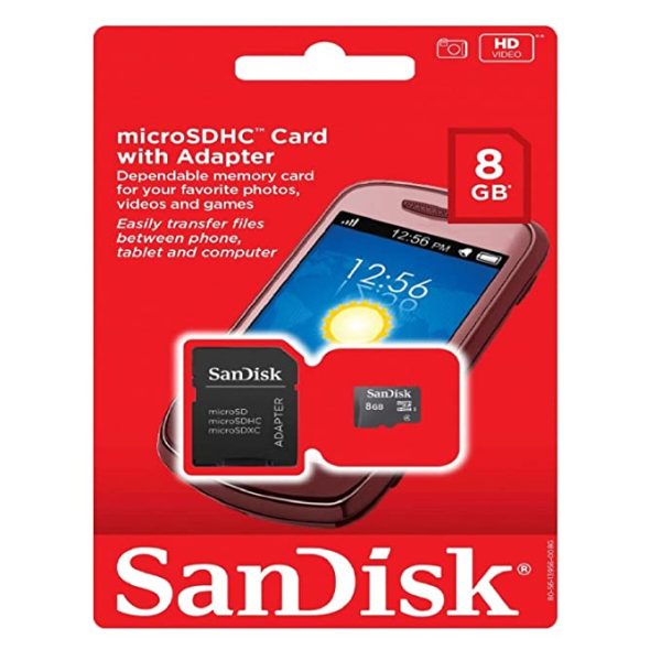 sweater tongue preposition SanDisk 8GB Memory Card MicroSD HC + SD Adapter