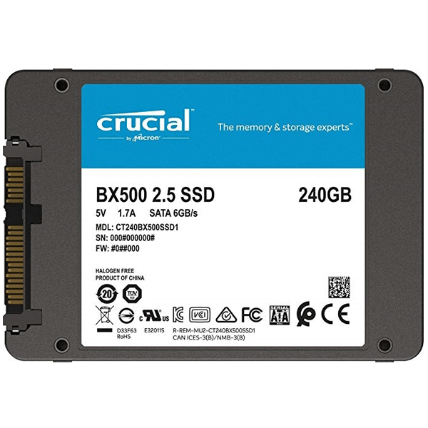 Với ổ cứng SSD nội bộ 240GB BX500 3D NAND SATA quan trọng 2.5\