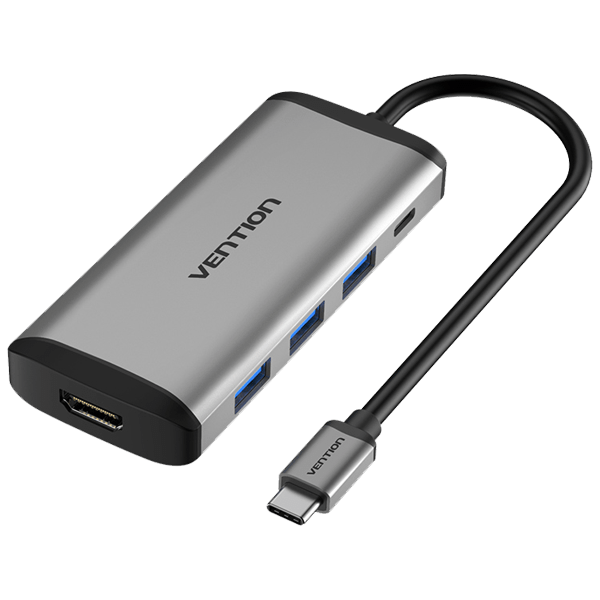 Type C to 3 Ports USB 3.0, HDMI, PD Converter Vention