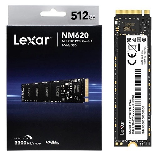 Lexar LNM620 Internal SSD M.2 PCIe Gen 3*4 NVMe 2280 – 512GB – LNM620X512G-RNNNG